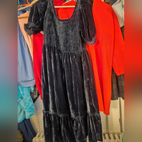 Hill House Home NWOT Louisa Dress in Blue Velvet sz XL - Picture 5 of 6